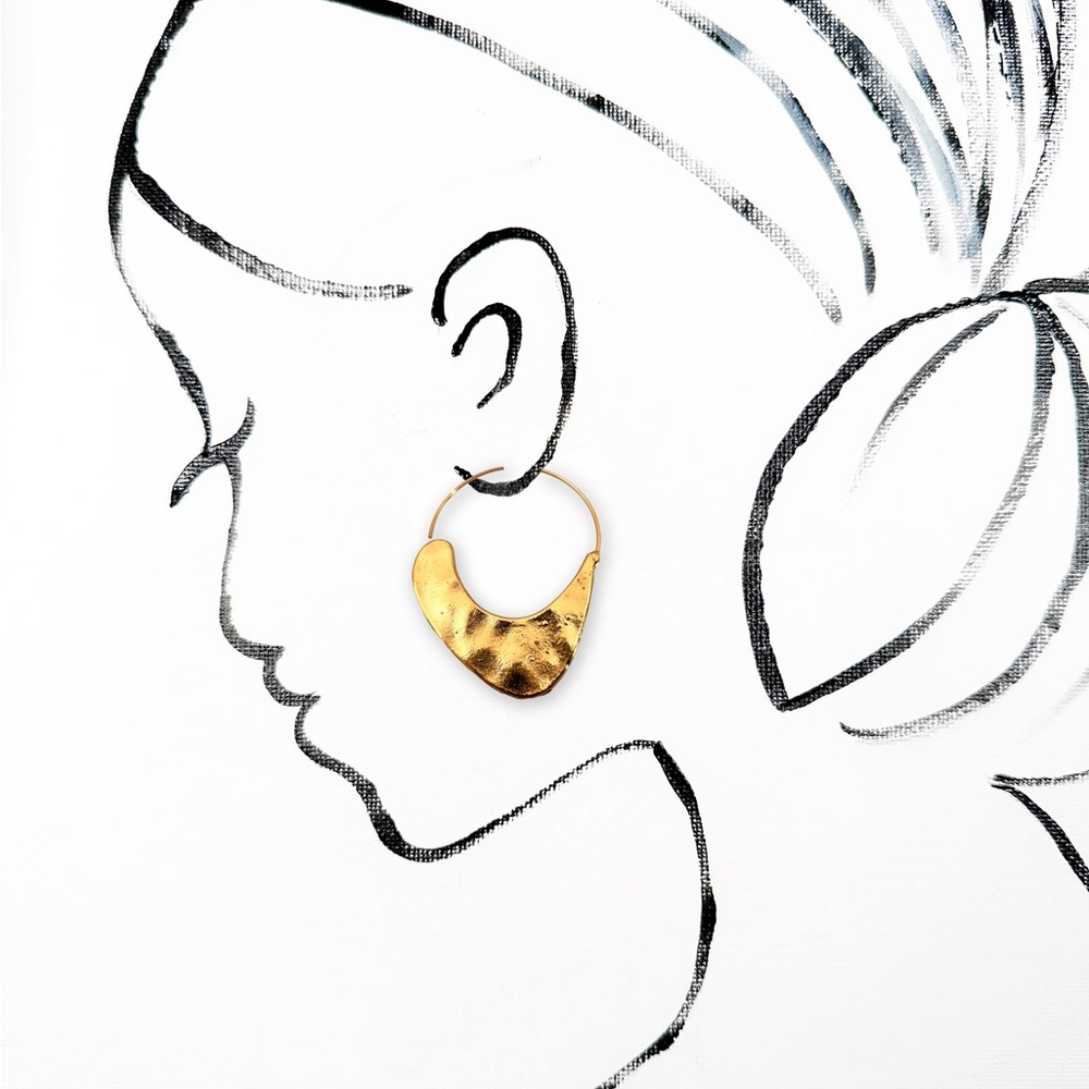 Anthro Carissa Crescent Hoop Earrings - Picture 6 of 6